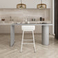 Mesa de bar de madera interior Mesa de altura de barra de pedestal doble industrial