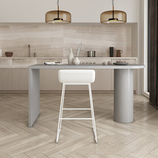 Indoor Wood Bar Tafel Industriële dubbele voetstuk Bar Hoogte Tafel