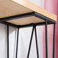 Mesa de bar rectangular, mesa moderna de madera maciza con altura y estantes