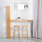Mesa de bar rectangular, mesa moderna de madera maciza con altura y estantes
