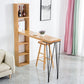 Mesa de bar rectangular, mesa moderna de madera maciza con altura y estantes