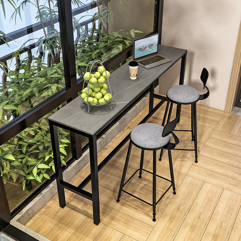 Mesa de bar de piedra sinterizada moderna, mesa de comedor rectangular para cocina y sala de estar
