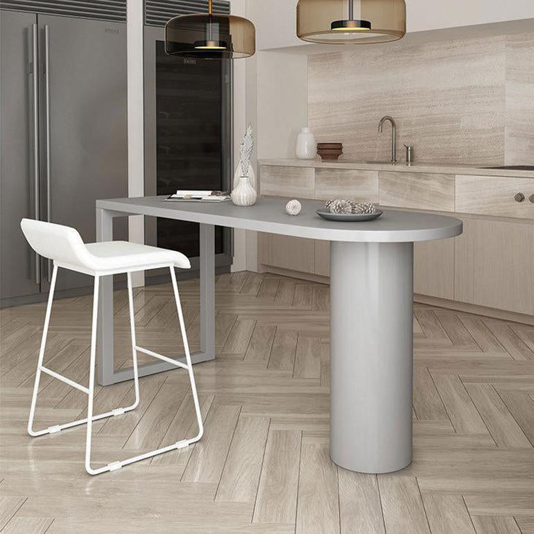 Table de bar industrielle à double piédestal sans table de bar en bois pour le salon