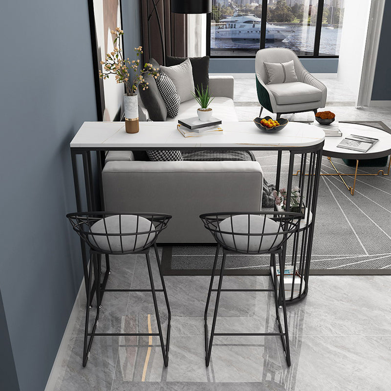 Mesa de pub con pedestal doble Mesa de bar especializada Glam para interior y sala de descanso
