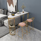 Mesa de pub con pedestal doble Mesa de bar especializada Glam para interior y sala de descanso
