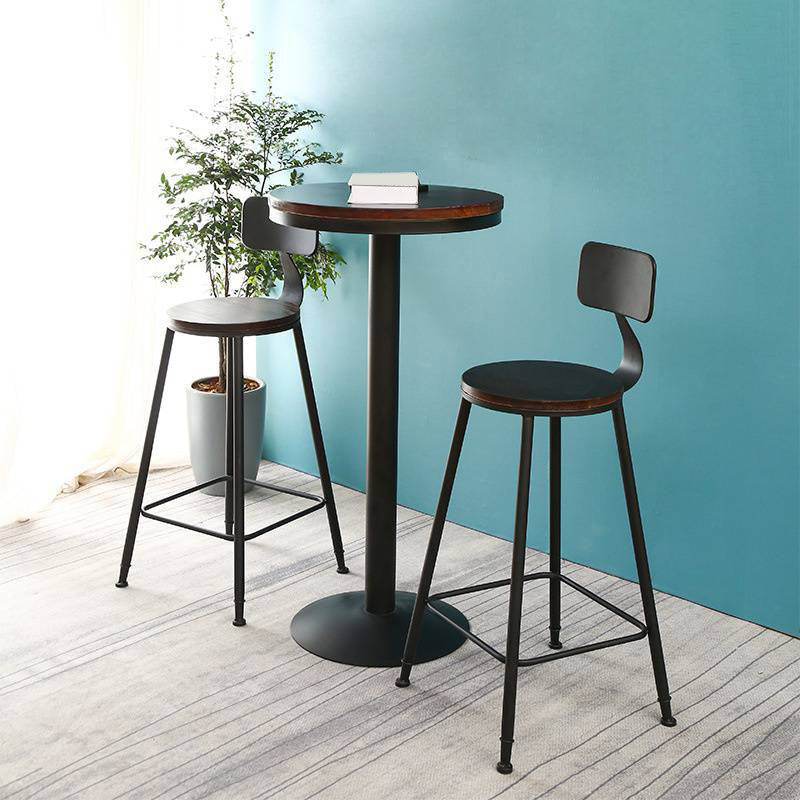 Solid Wood Pub Table Bar Height Industrial Round Bar Table for Indoor Clearhalo 'Bar Furniture' 'Bar Tables' 'bar_tables' 'furn' 'furn_bar_tables' 'Furniture' 'Kitchen & Dining Furniture' 6127142