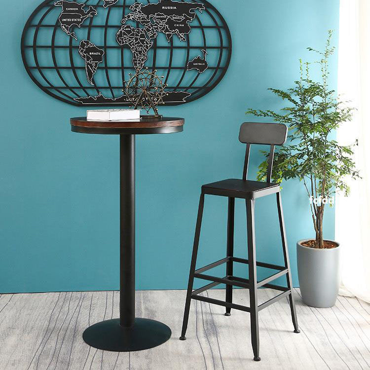 Solid Wood Pub Table Bar Height Industrial Round Bar Table for Indoor Clearhalo 'Bar Furniture' 'Bar Tables' 'bar_tables' 'furn' 'furn_bar_tables' 'Furniture' 'Kitchen & Dining Furniture' 6127148