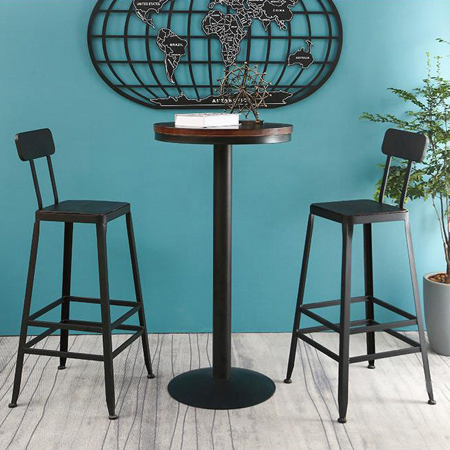 Solid Wood Pub Table Bar Height Industrial Round Bar Table for Indoor Clearhalo 'Bar Furniture' 'Bar Tables' 'bar_tables' 'furn' 'furn_bar_tables' 'Furniture' 'Kitchen & Dining Furniture' 6127149