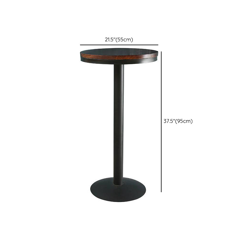 Solid Wood Pub Table Bar Height Industrial Round Bar Table for Indoor Clearhalo 'Bar Furniture' 'Bar Tables' 'bar_tables' 'furn' 'furn_bar_tables' 'Furniture' 'Kitchen & Dining Furniture' 6127151