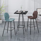 Modern Bar Table Square Metal Dining Table - 23.6" W x 23.6" L x 41.3" H