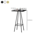 Modern Bar Table Square Metal Dining Table - 23.6" W x 23.6" L x 41.3" H