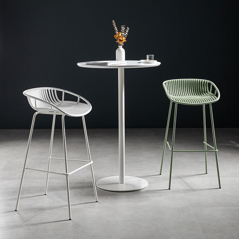 Solid Wood Pub Table 41-inch Bar Height Industrial Round Bar Table for Indoor White Without Chairs Clearhalo 'Bar Furniture' 'Bar Tables' 'bar_tables' 'furn' 'furn_bar_tables' 'Furniture' 'Kitchen & Dining Furniture' 6127186