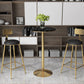 Glam Pedestal Pub Table Artificial Marble Bar Height Cocktail Table 21.7"L x 21.7"W x 41.3"H Black Round Clearhalo 'Bar Furniture' 'Bar Tables' 'bar_tables' 'furn' 'furn_bar_tables' 'Furniture' 'Kitchen & Dining Furniture' 6127216