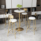 Glam Pedestal Pub Table Artificial Marble Bar Height Cocktail Table 23.6"L x 23.6"W x 41.3"H White Round Clearhalo 'Bar Furniture' 'Bar Tables' 'bar_tables' 'furn' 'furn_bar_tables' 'Furniture' 'Kitchen & Dining Furniture' 6127217