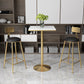 Glam Pedestal Pub Table Artificial Marble Bar Height Cocktail Table 21.7"L x 21.7"W x 41.3"H White Square Clearhalo 'Bar Furniture' 'Bar Tables' 'bar_tables' 'furn' 'furn_bar_tables' 'Furniture' 'Kitchen & Dining Furniture' 6127219