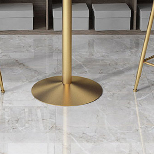 Glam Pedestal Pub Table Artificial Marble Bar Height Cocktail Table Clearhalo 'Bar Furniture' 'Bar Tables' 'bar_tables' 'furn' 'furn_bar_tables' 'Furniture' 'Kitchen & Dining Furniture' 6127224