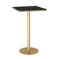 Glam Pedestal Pub Table Artificial Marble Bar Height Cocktail Table 21.7"L x 21.7"W x 41.3"H Black Square Clearhalo 'Bar Furniture' 'Bar Tables' 'bar_tables' 'furn' 'furn_bar_tables' 'Furniture' 'Kitchen & Dining Furniture' 6127229