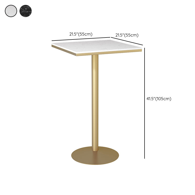 Glam Pedestal Pub Table Artificial Marble Bar Height Cocktail Table Clearhalo 'Bar Furniture' 'Bar Tables' 'bar_tables' 'furn' 'furn_bar_tables' 'Furniture' 'Kitchen & Dining Furniture' 6127232
