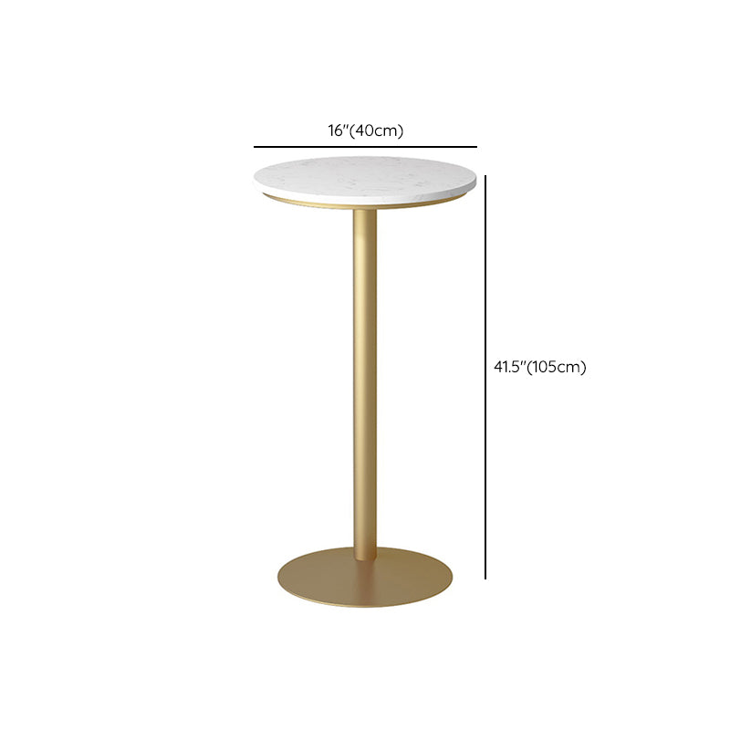 Glam Pedestal Pub Table Artificial Marble Bar Height Cocktail Table Clearhalo 'Bar Furniture' 'Bar Tables' 'bar_tables' 'furn' 'furn_bar_tables' 'Furniture' 'Kitchen & Dining Furniture' 6127234