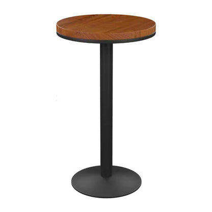 Industrial Bar Table Dining Table with Pedestal Base for Kitchen Living Room 21.7"L x 21.7"W x 41.3"H Wood Without Chairs Clearhalo 'Bar Furniture' 'Bar Tables' 'bar_tables' 'furn' 'furn_bar_tables' 'Furniture' 'Kitchen & Dining Furniture' 6127245