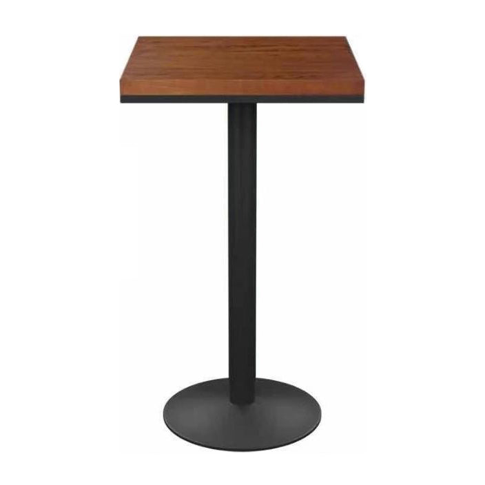 Industrial Bar Table Dining Table with Pedestal Base for Kitchen Living Room 23.6"L x 23.6"W x 41.3"H Wood Without Chairs Clearhalo 'Bar Furniture' 'Bar Tables' 'bar_tables' 'furn' 'furn_bar_tables' 'Furniture' 'Kitchen & Dining Furniture' 6127248