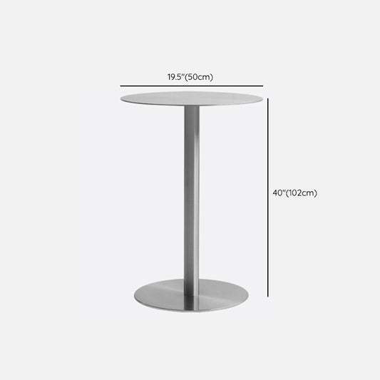 Tavolo da pranzo in metallo rotondo tavolo da bar per piedistallo in argento per interno