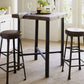 Brown Solid Wood Pub Table Square Bar Height Cocktail Table with Footrest 31.5"L x 31.5"W x 41.3"H Without Chairs Clearhalo 'Bar Furniture' 'Bar Tables' 'bar_tables' 'furn' 'furn_bar_tables' 'Furniture' 'Kitchen & Dining Furniture' 6127284
