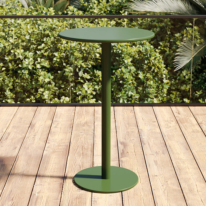 Modern Metal Bar Table Round Dining Table - 23.6" L x 23.6" W x 41.3" H