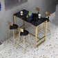 Modern Bar Table Gold and Metal Base Bar Table for Kitchen Living Room Coffee Room Black Without Chairs Clearhalo 'Bar Furniture' 'Bar Tables' 'bar_tables' 'furn' 'furn_bar_tables' 'Furniture' 'Kitchen & Dining Furniture' 6127335