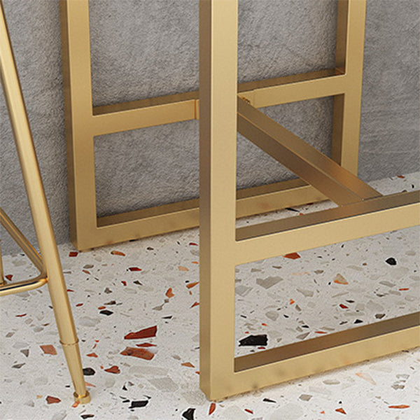 Modern Bar Table Gold and Metal Base Bar Table for Kitchen Living Room Coffee Room Clearhalo 'Bar Furniture' 'Bar Tables' 'bar_tables' 'furn' 'furn_bar_tables' 'Furniture' 'Kitchen & Dining Furniture' 6127338