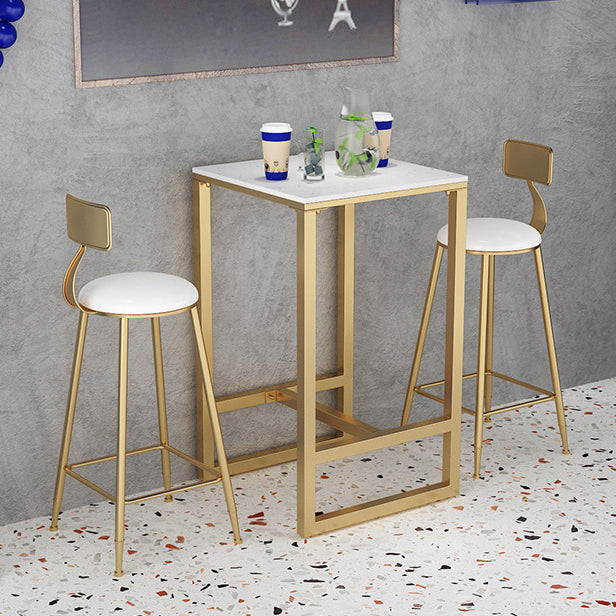 Modern Bar Table Gold and Metal Base Bar Table for Kitchen Living Room Coffee Room Clearhalo 'Bar Furniture' 'Bar Tables' 'bar_tables' 'furn' 'furn_bar_tables' 'Furniture' 'Kitchen & Dining Furniture' 6127342
