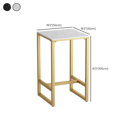 Modern Bar Table Gold and Metal Base Bar Table for Kitchen Living Room Coffee Room Clearhalo 'Bar Furniture' 'Bar Tables' 'bar_tables' 'furn' 'furn_bar_tables' 'Furniture' 'Kitchen & Dining Furniture' 6127345
