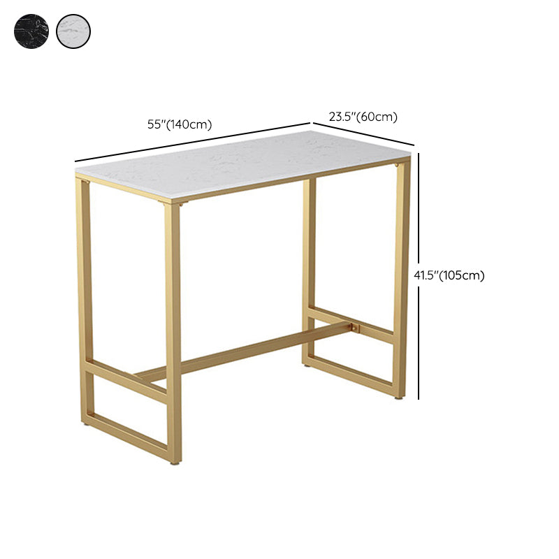 Modern Bar Table Gold and Metal Base Bar Table for Kitchen Living Room Coffee Room Clearhalo 'Bar Furniture' 'Bar Tables' 'bar_tables' 'furn' 'furn_bar_tables' 'Furniture' 'Kitchen & Dining Furniture' 6127352
