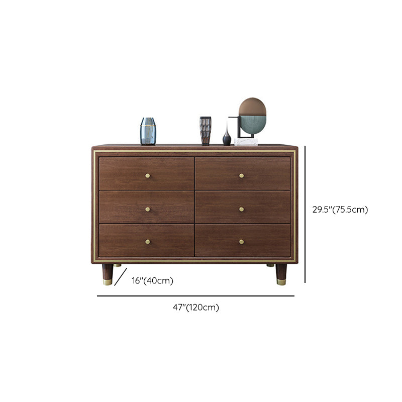 Glam Solid Wood Storage Chest Bedroom Chest in Brown with Drawers Clearhalo 'Bedroom Furniture' 'Dressers & Chests' 'dressers_chests' 'furn' 'furn_dressers_chests' 'Furniture' 6127458