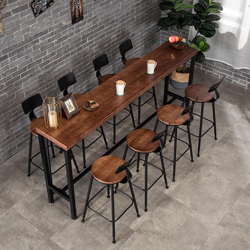 Set tavolo da bar industriale Tavolo da bancone in legno massello da 1/4/9 pezzi per interni