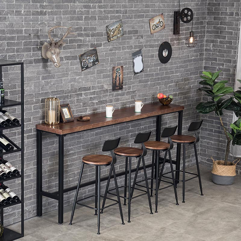 Set tavolo da bar industriale Tavolo da bancone in legno massello da 1/4/9 pezzi per interni