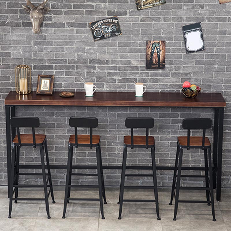 Set tavolo da bar industriale Tavolo da bancone in legno massello da 1/4/9 pezzi per interni