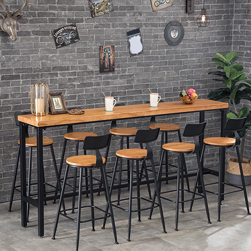 Set tavolo da bar industriale Tavolo da bancone in legno massello da 1/4/9 pezzi per interni