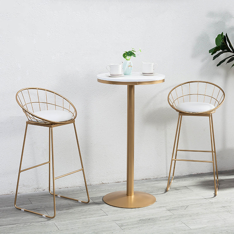 Metal and Wood Set 1/2/3 Pieces Contemporary Round Bar Stool and Table Set Clearhalo 'Bar Furniture' 'furn' 'furn_home_bar_bar_sets' 'Furniture' 'Home Bars & Bar Sets' 'home_bar_bar_sets' 'Kitchen & Dining Furniture' 6127550
