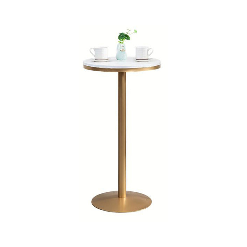 Metal and Wood Set 1/2/3 Pieces Contemporary Round Bar Stool and Table Set White 22"L x 22"W Clearhalo 'Bar Furniture' 'furn' 'furn_home_bar_bar_sets' 'Furniture' 'Home Bars & Bar Sets' 'home_bar_bar_sets' 'Kitchen & Dining Furniture' 6127551