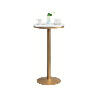 Metal and Wood Set 1/2/3 Pieces Contemporary Round Bar Stool and Table Set White 22"L x 22"W Clearhalo 'Bar Furniture' 'furn' 'furn_home_bar_bar_sets' 'Furniture' 'Home Bars & Bar Sets' 'home_bar_bar_sets' 'Kitchen & Dining Furniture' 6127551