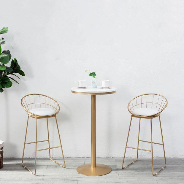 Metal and Wood Set 1/2/3 Pieces Contemporary Round Bar Stool and Table Set Clearhalo 'Bar Furniture' 'furn' 'furn_home_bar_bar_sets' 'Furniture' 'Home Bars & Bar Sets' 'home_bar_bar_sets' 'Kitchen & Dining Furniture' 6127554