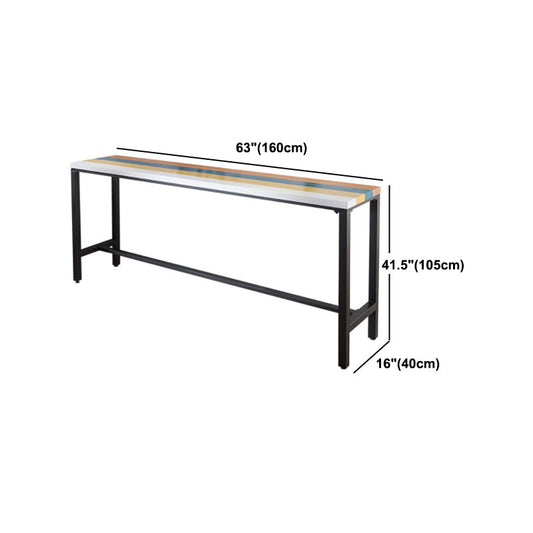 Tabella da barre da barre da barre industriale da 1/5 pezzi tavolino in legno rettangolare con sgabelli alti per bar