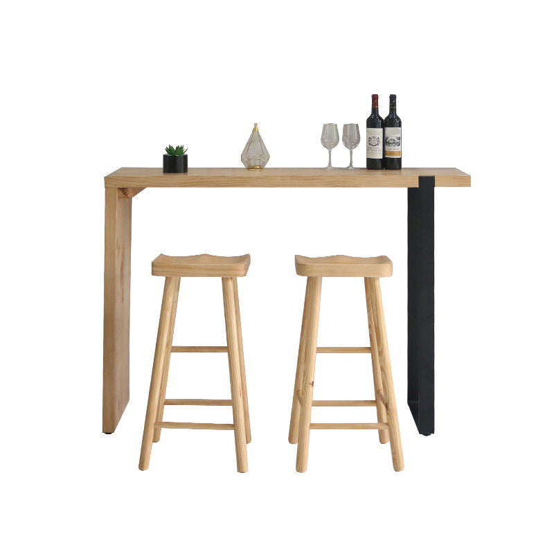 Modern Bar Table Set 1/2/3 Pieces Wooden Bar Table with High Wood Stools Clearhalo 'Bar Furniture' 'furn' 'furn_home_bar_bar_sets' 'Furniture' 'Home Bars & Bar Sets' 'home_bar_bar_sets' 'Kitchen & Dining Furniture' 6127654