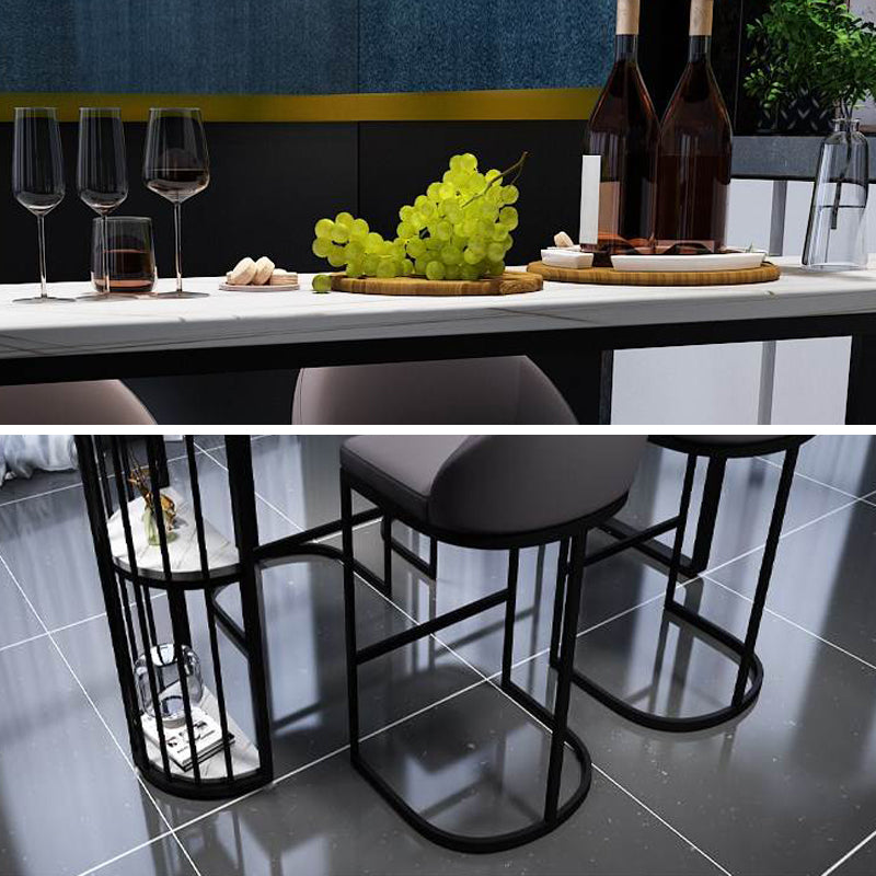 Sintered Stone Top Table Set 1/5 Pieces Modern Irregular Shape Pub Table Set