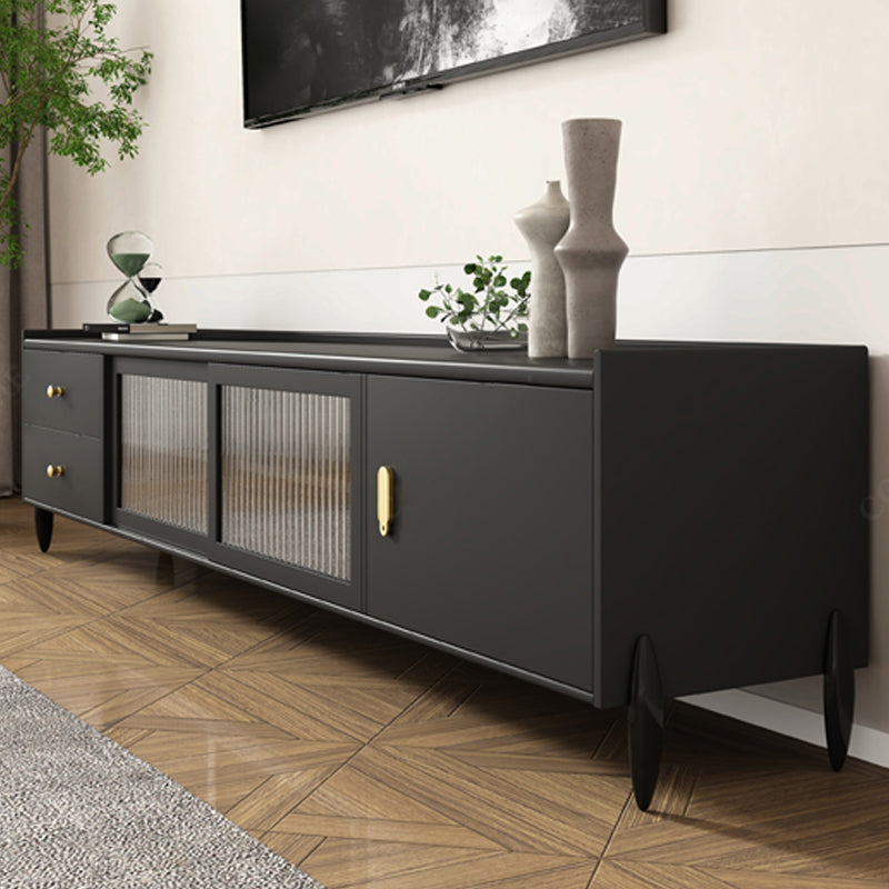 Industrial Rubber Wood TV Stand Enclosed Storage TV Media Console Clearhalo 'furn' 'furn_tv_stands_entertainment_centers' 'Furniture' 'Living Room Furniture' 'TV Stands & Entertainment Centers' 'TV Stands & Media Storage Furniture' 'tv_stands_entertainment_centers' 6127840