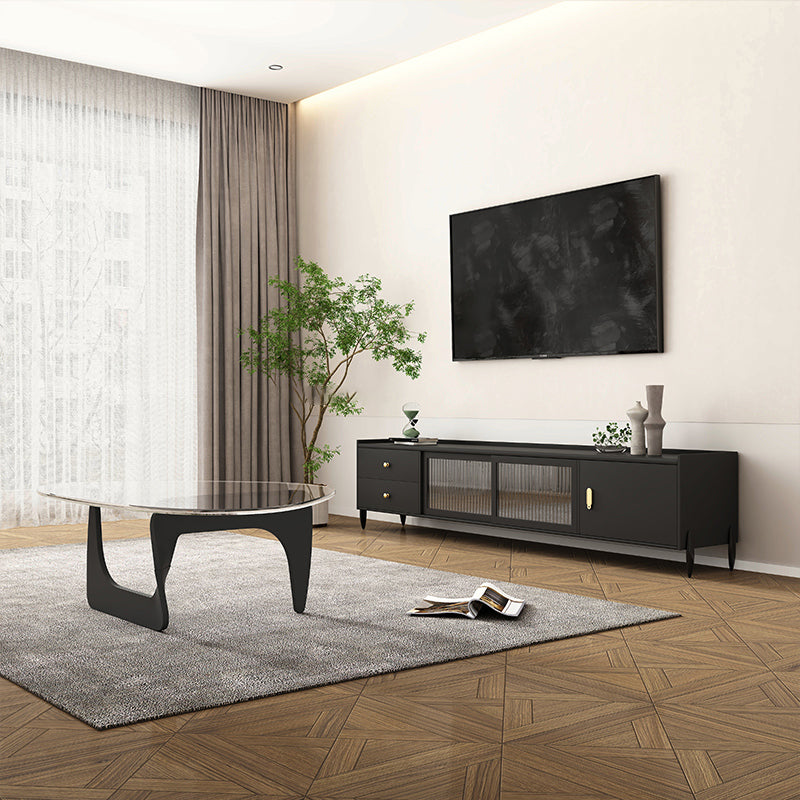 Industrial Rubber Wood TV Stand Enclosed Storage TV Media Console Clearhalo 'furn' 'furn_tv_stands_entertainment_centers' 'Furniture' 'Living Room Furniture' 'TV Stands & Entertainment Centers' 'TV Stands & Media Storage Furniture' 'tv_stands_entertainment_centers' 6127846