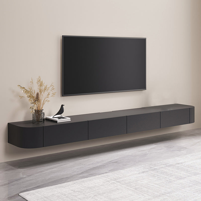 Modern Wall-mounted TV Media Stand 16" W Wood Black TV Stand with Drawers 94.5"L x 12"W x 8"H Wood Clearhalo 'furn' 'furn_tv_stands_entertainment_centers' 'Furniture' 'Living Room Furniture' 'TV Stands & Entertainment Centers' 'TV Stands & Media Storage Furniture' 'tv_stands_entertainment_centers' 6127853