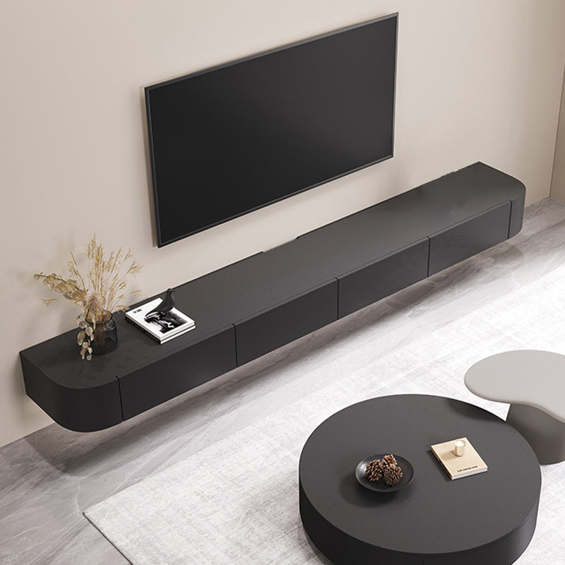 Modern Wall-mounted TV Media Stand 16" W Wood Black TV Stand with Drawers Clearhalo 'furn' 'furn_tv_stands_entertainment_centers' 'Furniture' 'Living Room Furniture' 'TV Stands & Entertainment Centers' 'TV Stands & Media Storage Furniture' 'tv_stands_entertainment_centers' 6127859