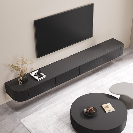 Moderno supporto televisivo montato a parete 16 "W Wood Black TV stand con cassetti